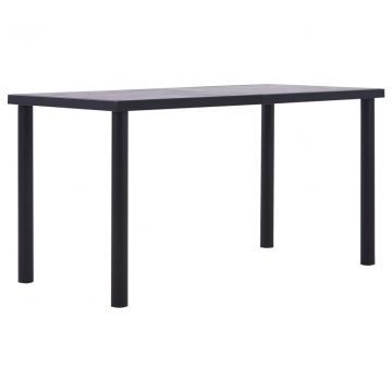  Valgomojo stalas, juodas ir betono pilkas, 140x70x75cm, MDF
