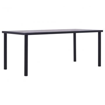  Valgomojo stalas, juodas ir betono pilkas, 200x100x75cm, MDF