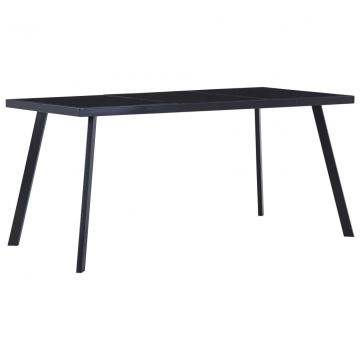  Valgomojo stalas, juodas, 180x90x75cm, grūdintas stiklas