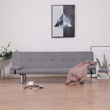  Sofa-lova su dviem pagalvėm, švies. pilkos sp., poliesteris