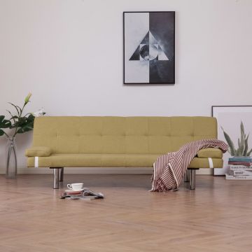  Sofa-lova su dviem pagalvėm, žalios spalvos, poliesteris