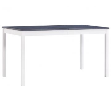  Valgom. stalas, balt. ir pilk. sp., 140x70x73cm, puš. med. mas.