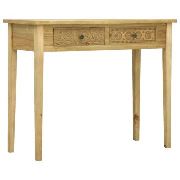  Konsolinis staliukas su 2 stalčiais, rudas, 96x40x78cm, mediena