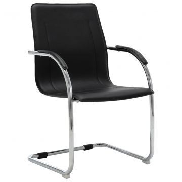  Gembinė biuro kėdė, juodos spalvos, dirbtinė oda