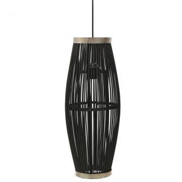  Pakabinamas šviestuvas, juodas, 25x62cm, gluosnis, ovalus, 40W