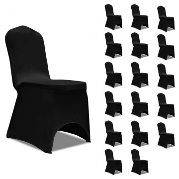  Kėdžių užvalkalai, 18vnt., juodos spalvos, įtempiami (3x241198)