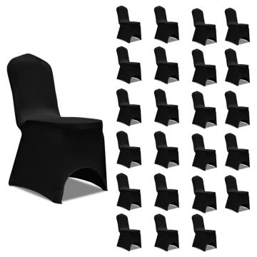  Kėdžių užvalkalai, 24vnt., juodos spalvos, įtempiami (4x241198)