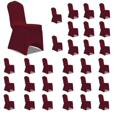  Kėdžių užvalkalai, 30vnt., vyšniniai, įtempiami (5x241200)