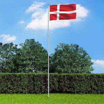  Danijos vėliava su stiebu, aliuminis, 6m