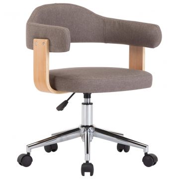  Pasukama biuro kėdė, taupe spalvos, išlenkta mediena ir audinys