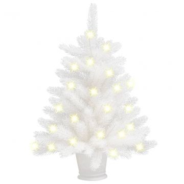  Dirbtinė Kalėdų eglutė su LED lemputėmis, balta, 65cm