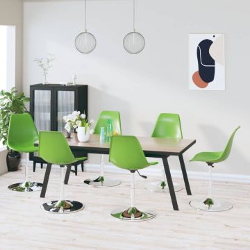  Pasukamos valgomojo kėdės, 6vnt., žalios spalvos, PP