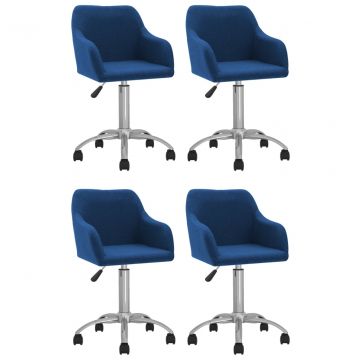  Pasukamos valgomojo kėdės, 4vnt., mėlynos spalvos, audinys