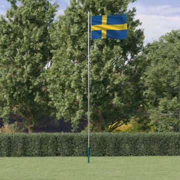  Švedijos vėliava su stiebu, aliuminis, 6,23m