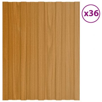  Stogo plokštės, 36vnt., šviesios medienos, 60x45cm, plienas