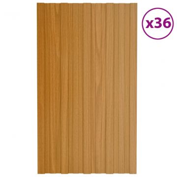  Stogo plokštės, 36vnt., šviesios medienos, 80x45cm, plienas