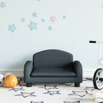  Vaikiška sofa, tamsiai pilkos spalvos, 50x40x30cm, audinys