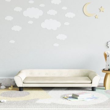  Vaikiška sofa, kreminės spalvos, 100x50x26cm, aksomas