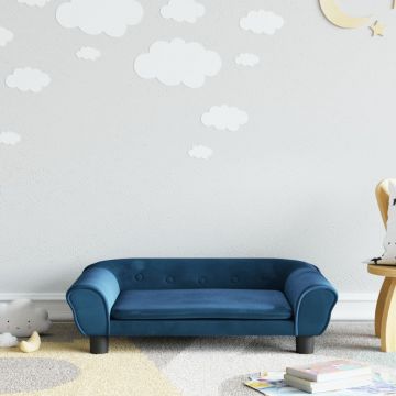  Vaikiška sofa, mėlynos spalvos, 70x45x26cm, aksomas