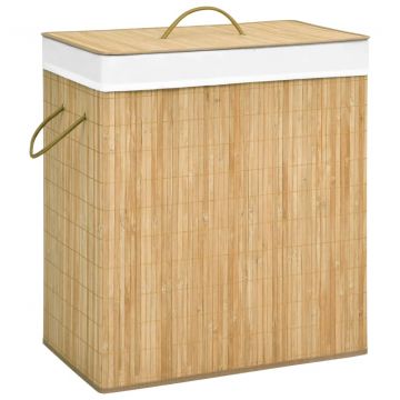  Skalbinių krepšys su 2 skyriais, bambukas, 100l