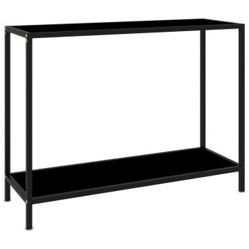  Konsolinis staliukas, juodas, 100x35x75cm, grūdintas stiklas