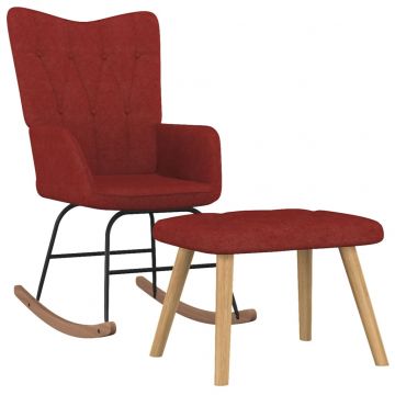  Supama kėdė su pakoja, raudonojo vyno spalvos, audinys