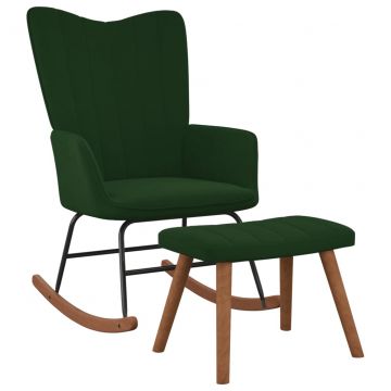  Supama kėdė su pakoja, tamsiai žalios spalvos, aksomas