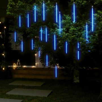  Girlianda meteorų lietus, 20vnt., 30cm, 480 mėlynų LED lempučių