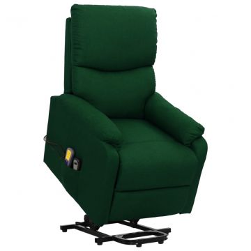  Atsistojantis masažinis krėslas, tamsiai žalias, audinys
