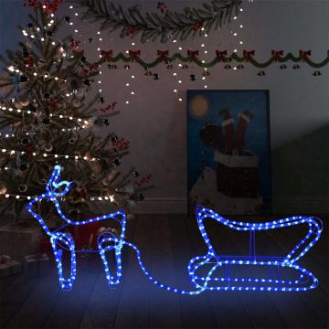  Kalėdinė lauko dekoracija elnias ir rogės, 252 LED lemputės