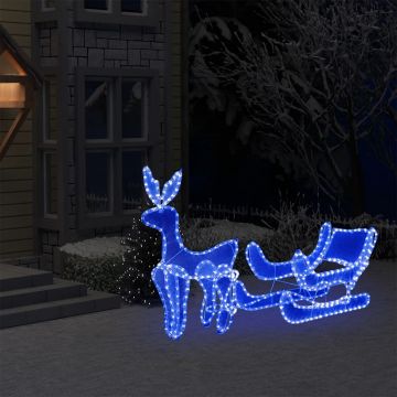  Kalėdinė lempučių ekspozicija elnias ir rogės, 432LED, tinklinė