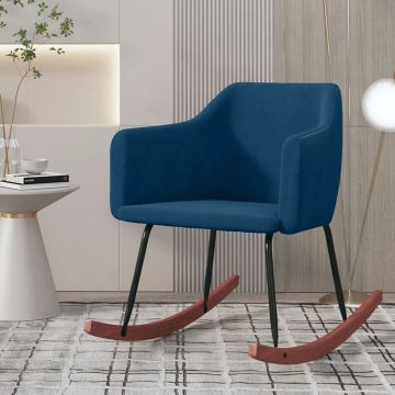  Supama kėdė, mėlynos spalvos, aksomas