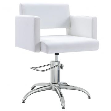  Grožio salono kėdė, baltos spalvos, dirbtinė oda
