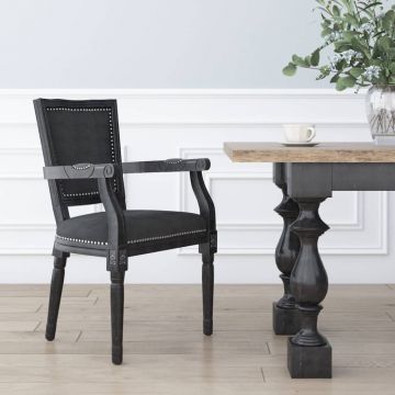  Valgomojo kėdė, juodos spalvos, aksomas