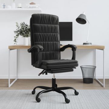  Atlošiama biuro kėdė, juodos spalvos, aksomas