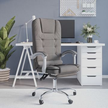  Atlošiama masažinė biuro kėdė, taupe spalvos, audinys