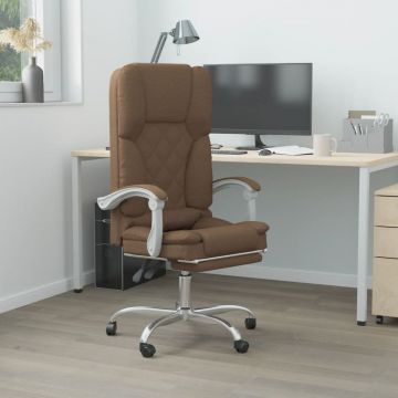  Atlošiama masažinė biuro kėdė, rudos spalvos, audinys