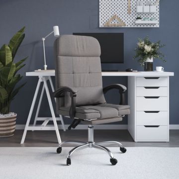  Atlošiama masažinė biuro kėdė, taupe spalvos, audinys
