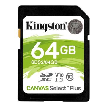 Atminties kortelė Kingston 64GB CL10 SDXC Canvas Select Plus