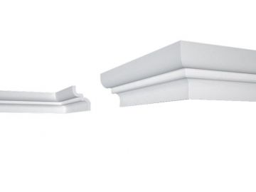 Lubų apdailos juostelės LUX E-9, baltos, 200 x 8 x 6,2 cm