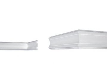Sienų apdailos juostelės LUX E-30, baltos, 200 x 2 x 8 cm