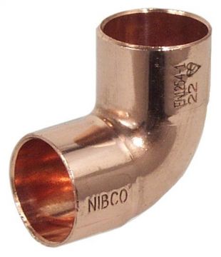 Varinė alkūnė NIBCO 5090022, 90°V/V, trumpu spinduliu, 22 mm