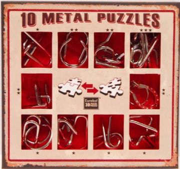 Stalo žaidimas Eureka! 10 Metal Puzzle Red