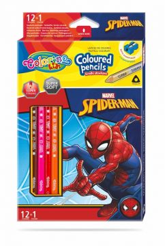 Spalvoti pieštukai COLORINO SPIDERMAN 91789PTR, 13 spalvų