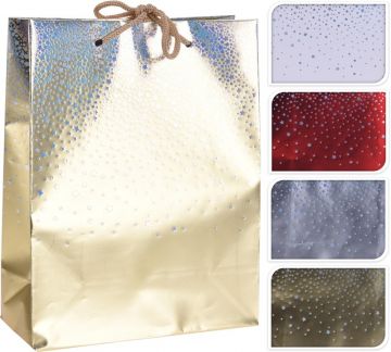 Dovanų maišelis, blizgus, įvairių spalvų, 23 x 18 cm