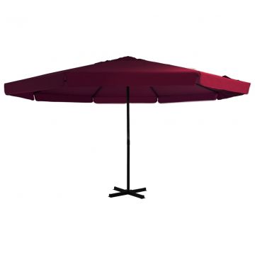  Lauko skėtis su aliuminio stulpu, raudono vyno spalvos, 500 cm 