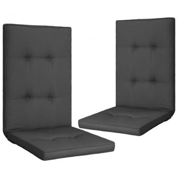  Sodo kėdės pagalvėlės, 2vnt., antracito spalvos, 120x50x5cm
