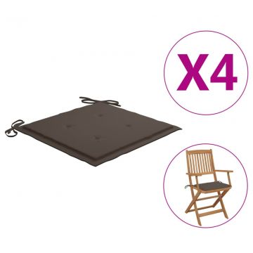 Sodo kėdės pagalvėlės, 4vnt., taupe spalvos, 40x40x3cm, audinys