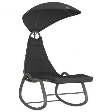  Supama sodo kėdė, juodos spalvos, 160x80x195cm, audinys 