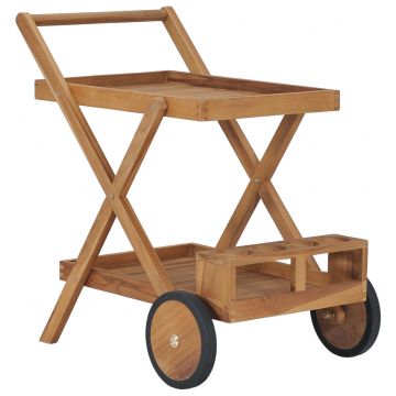  Serviravimo vežimėlis, tikmedžio medienos masyvas